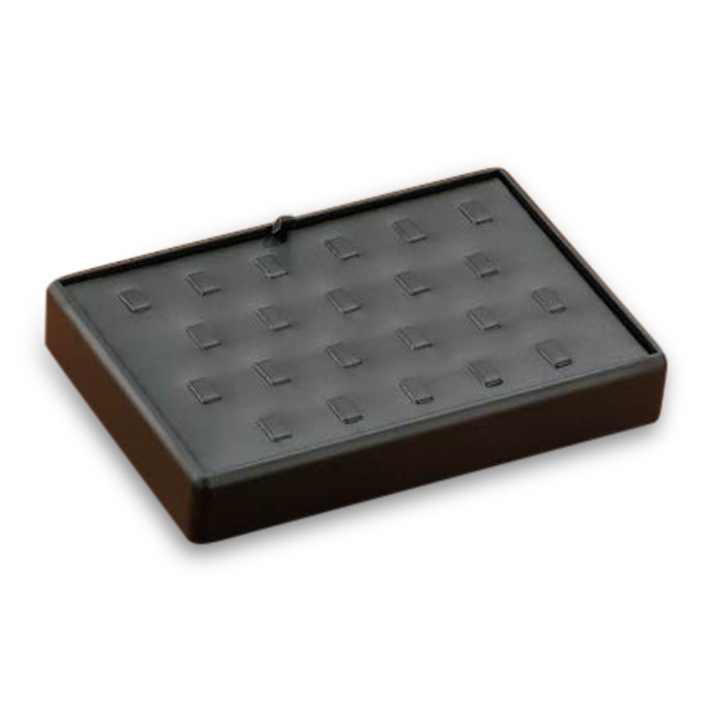 Black Leatherette 22 Clip Ring Tray