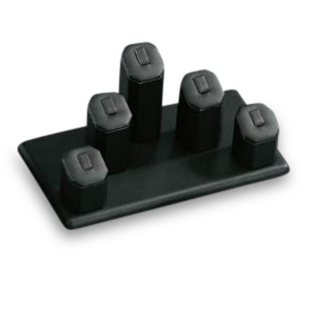 Black Leatherette 5 Ring Tower Set