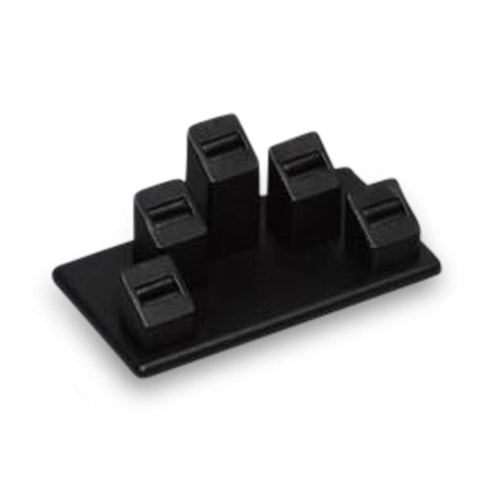 Black Leatherette 5 Slot Ring Stand