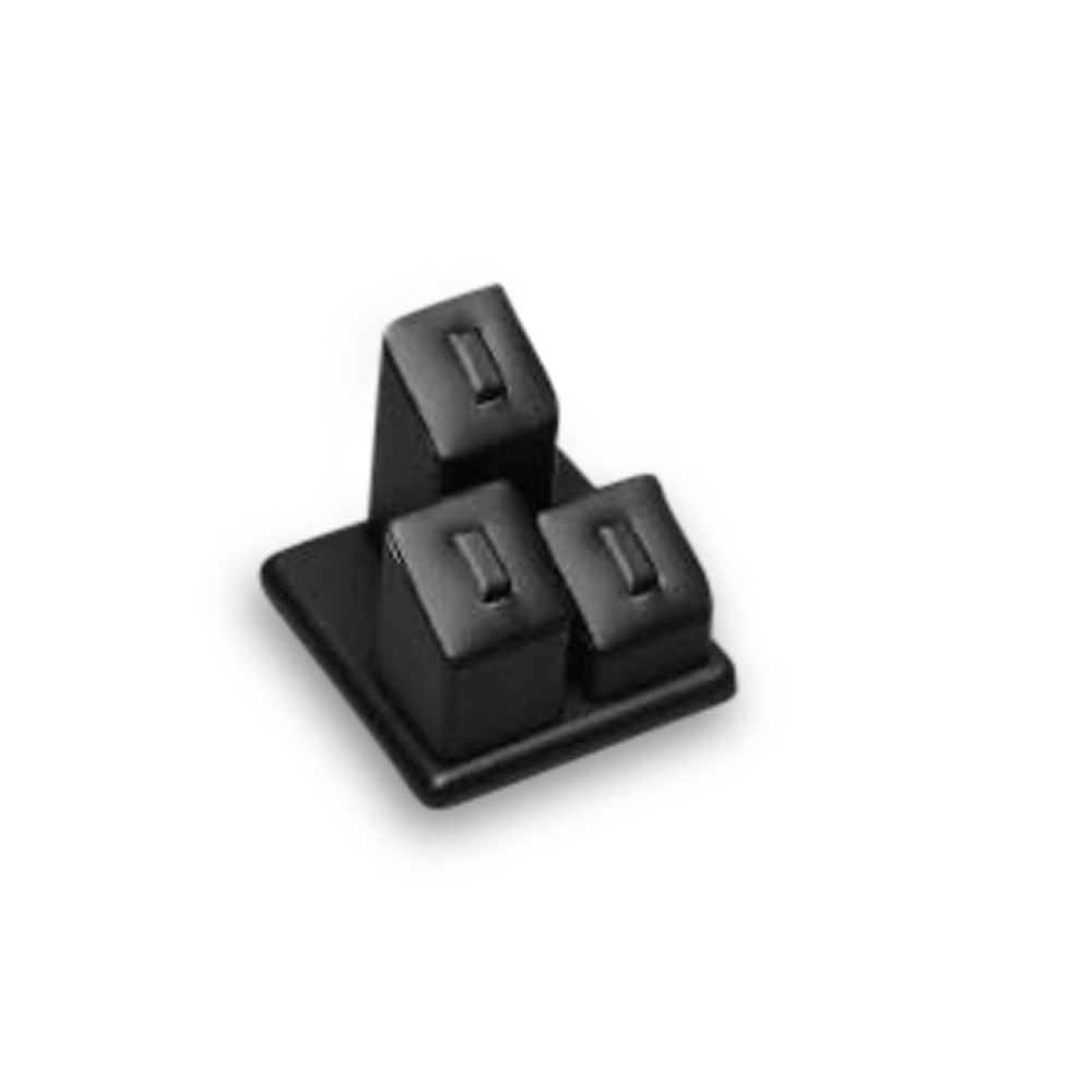 Black Leatherette 3 Clip Ring Tower