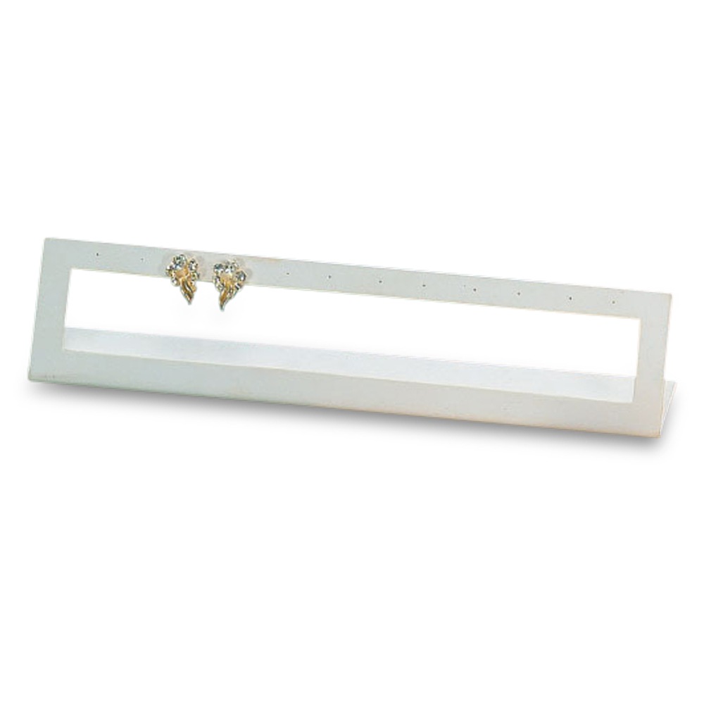 White Leatherette Earring Stand