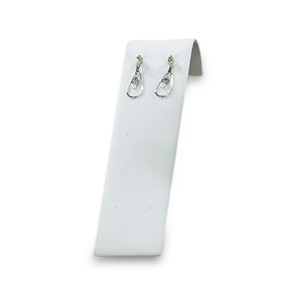 White Leatherette 8 Pairs Earring Stand
