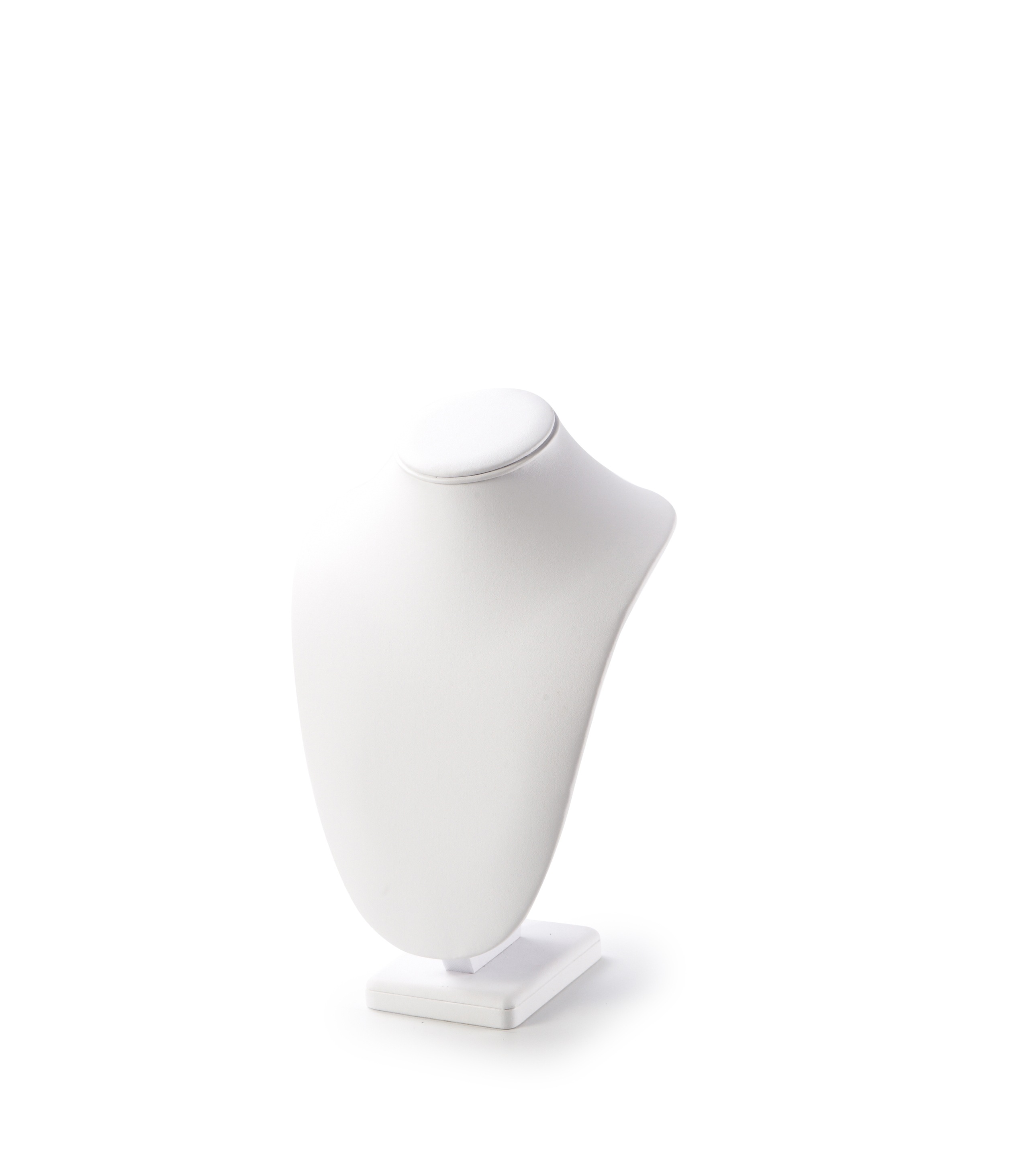 White Leatherette X-Large Wood Neckform Stand