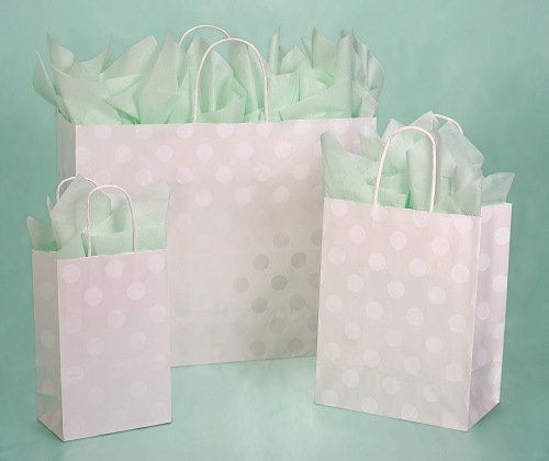 Small Polka Dot Pearl Paper Shoppers