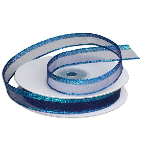 Blue Sheer Ribbon with Shimmery Edge