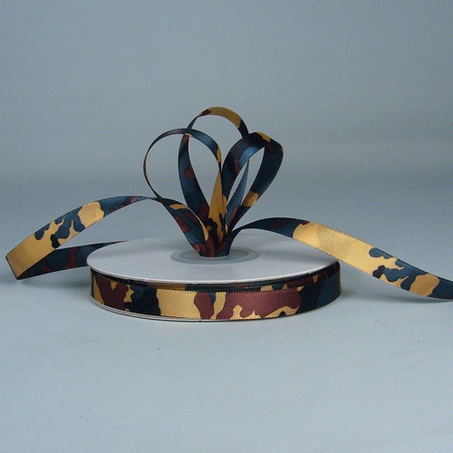 Camouflage Ribbon with Double Faced Satin