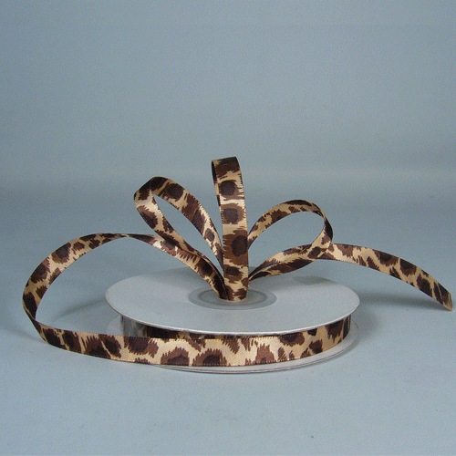 Brown Leapord Ribbon with Double Faced Satin