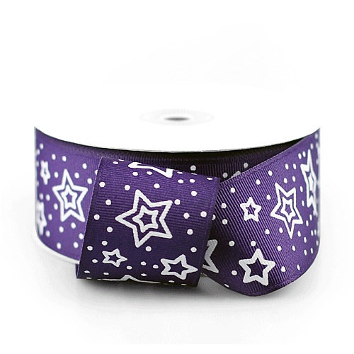 Purple Star Print Ribbon