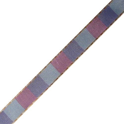 Blue & Purple Color Blocked Woven Ribbon