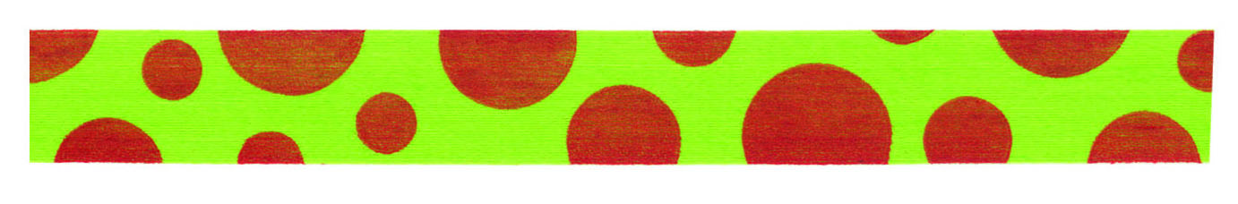 Hot Dots Lime & Red Cotton Curling Ribbon