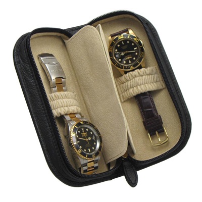 Black Leather Verona Two - Orbita Watch Case Collection