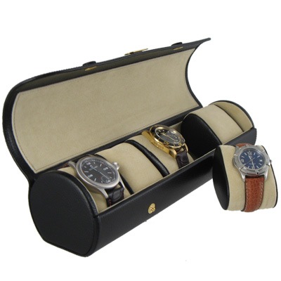 Black Leather Verona Five - Orbita Watch Case Collection