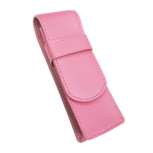 Pink Leather Double Pen Case - Royce Leather Pen Case