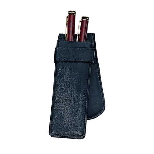 Black Leather Double Pen Case - Royce Leather Pen Case