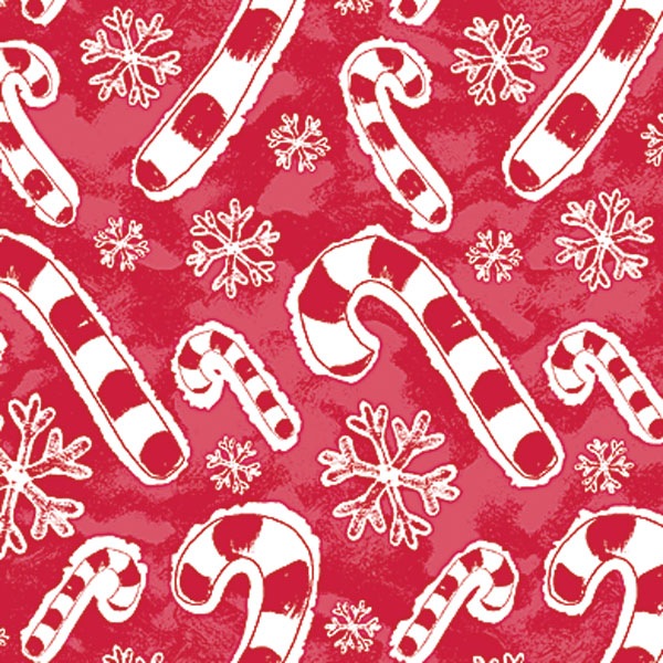 Flakes & Candy Canes Wrapping Paper 