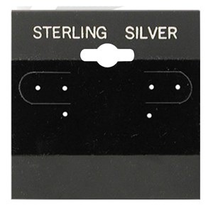Black "Sterling Silver"  Hanging Earring Card (x100)