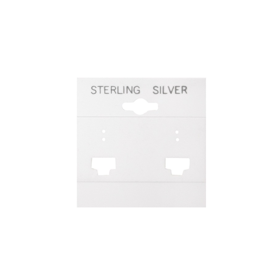 White "Sterling Silver"  French Clip Hanging Earring Card (x100)