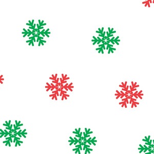 "Red & Green Snowflake" Printed Tissue Paper