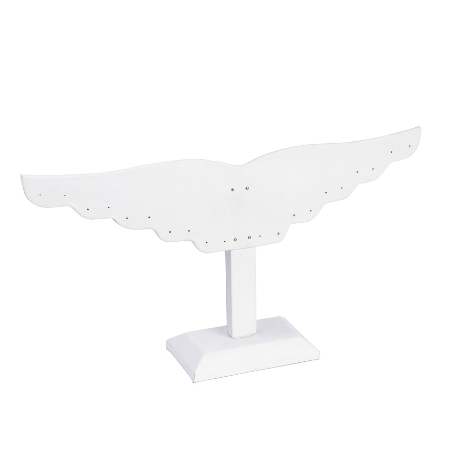 White Leatherette Earring Display Wings