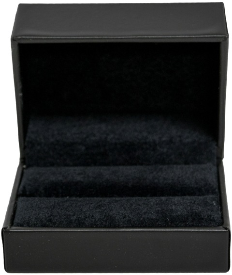 Black Leatherette Double Ring Slit Box