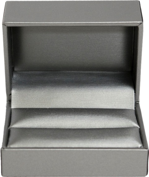 Silver Leatherette Double Ring Slit Box
