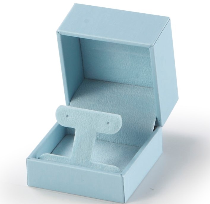 Light Blue Leatherette Earring Tree Box