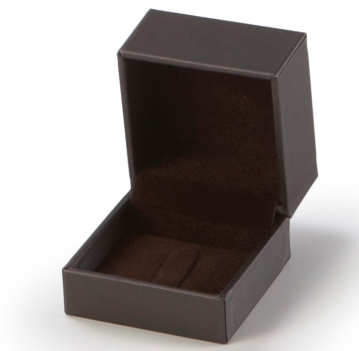 Chocolate Leatherette Ring Clip Box