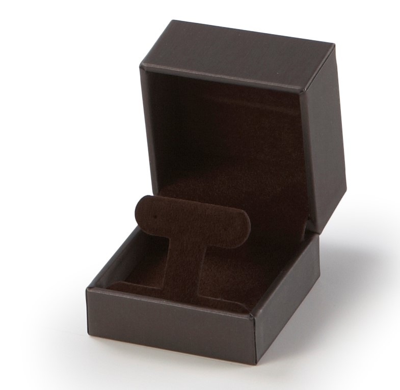 Chocolate Leatherette Earring Tree Box