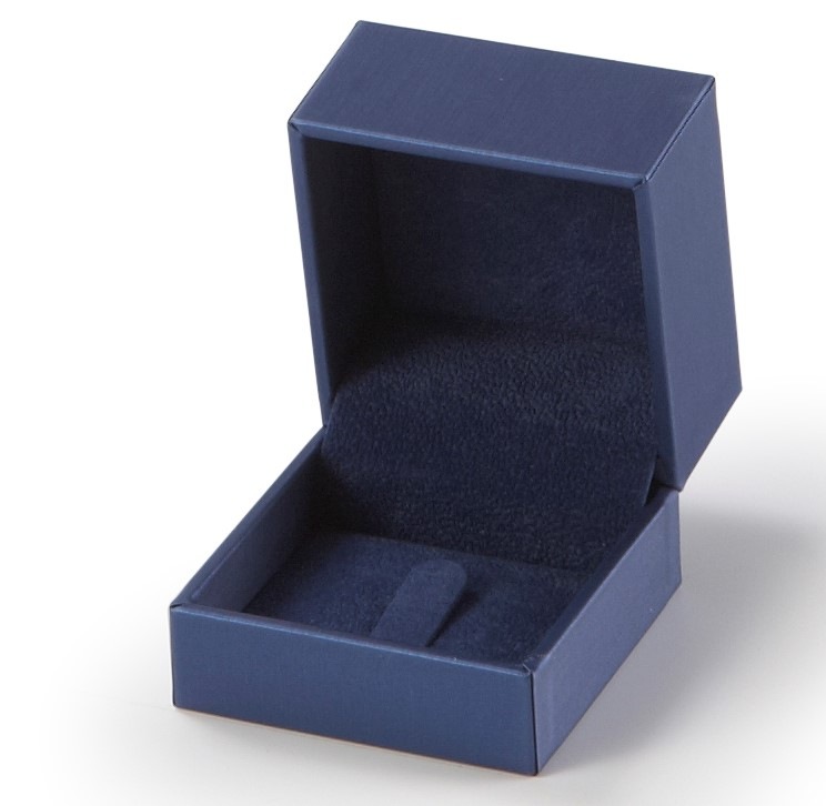 Navy Leatherette Clip Ring Box