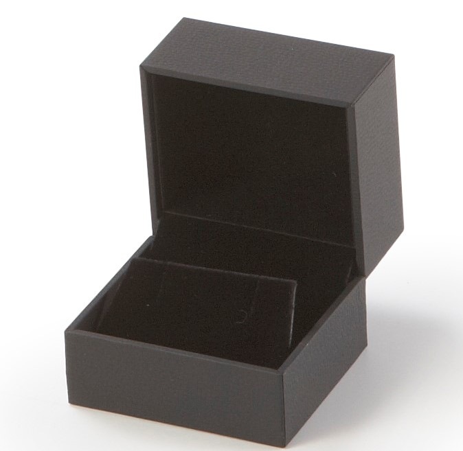 Black Textured Leatherette Earring Box