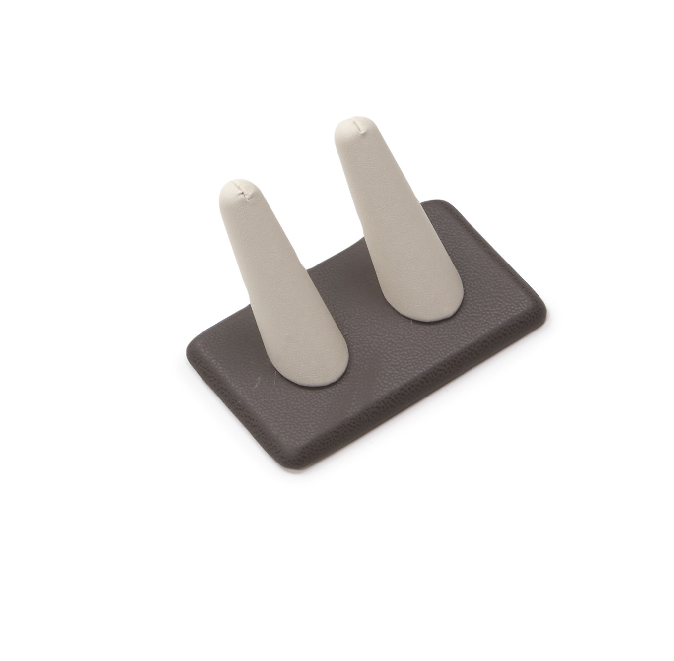 Chocolate/Beige Leatherette 2 Ring Finger