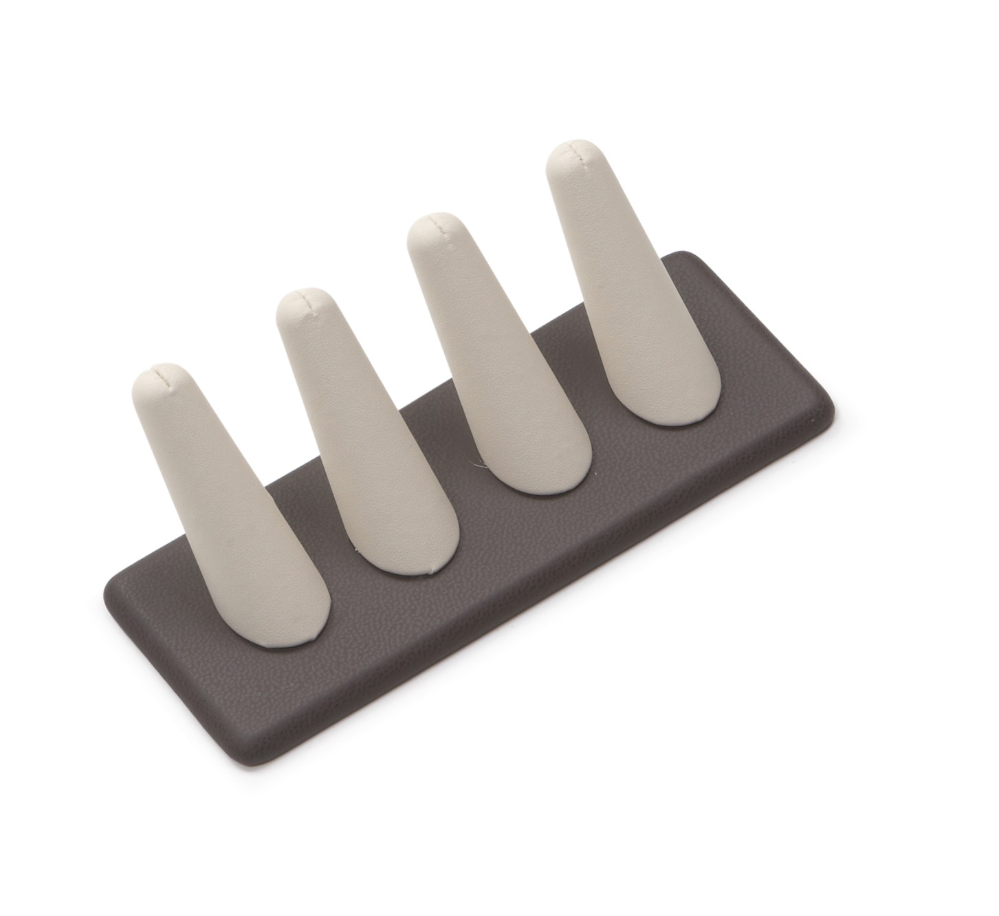 Chocolate/Beige Leatherette 4 Ring Stand