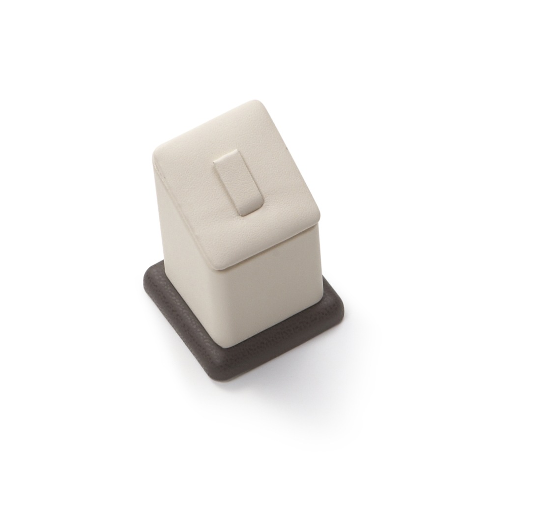 Chocolate/Beige Leatherette 1 Medium Clip Ring Stand