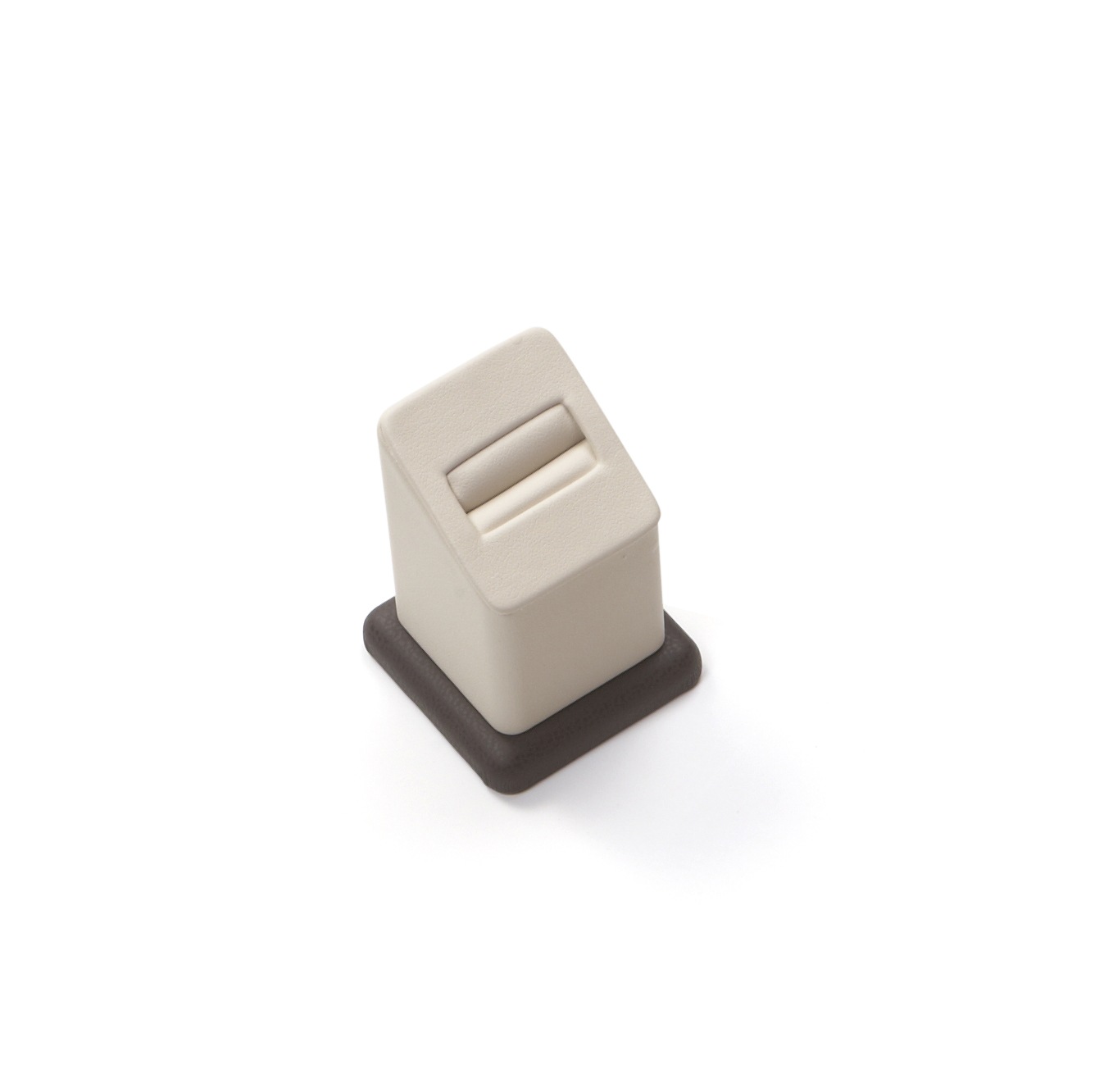 Chocolate/Beige Leatherette 1 Medium Ring Slot Stand