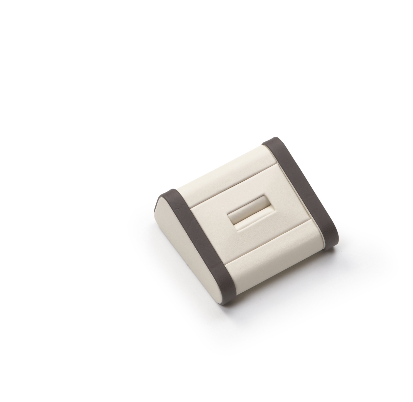 Chocolate/Beige Leatherette 1 Ring Slot Stand