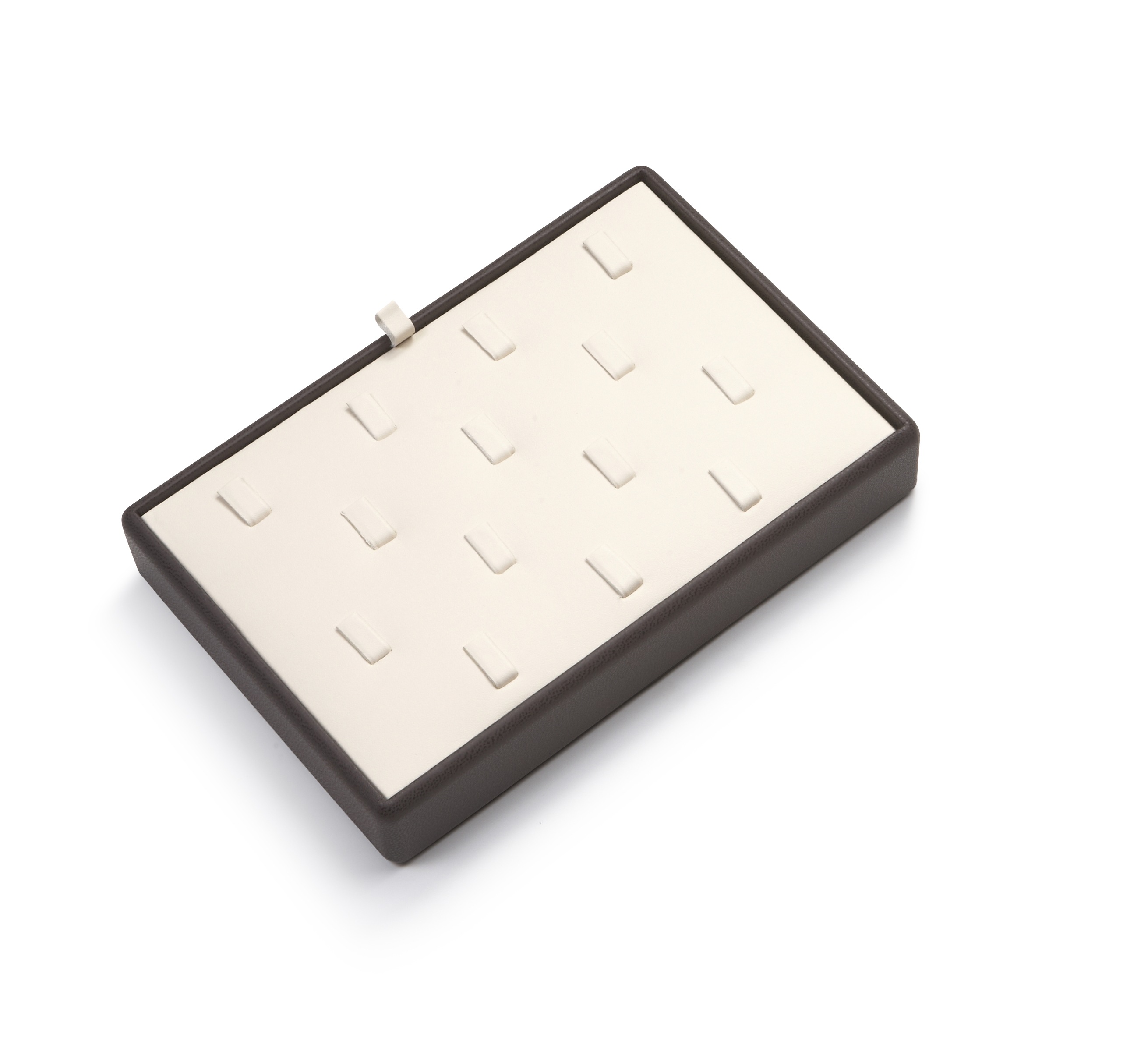 Chocolate/Beige Leatherette 14 Clip Ring Tray