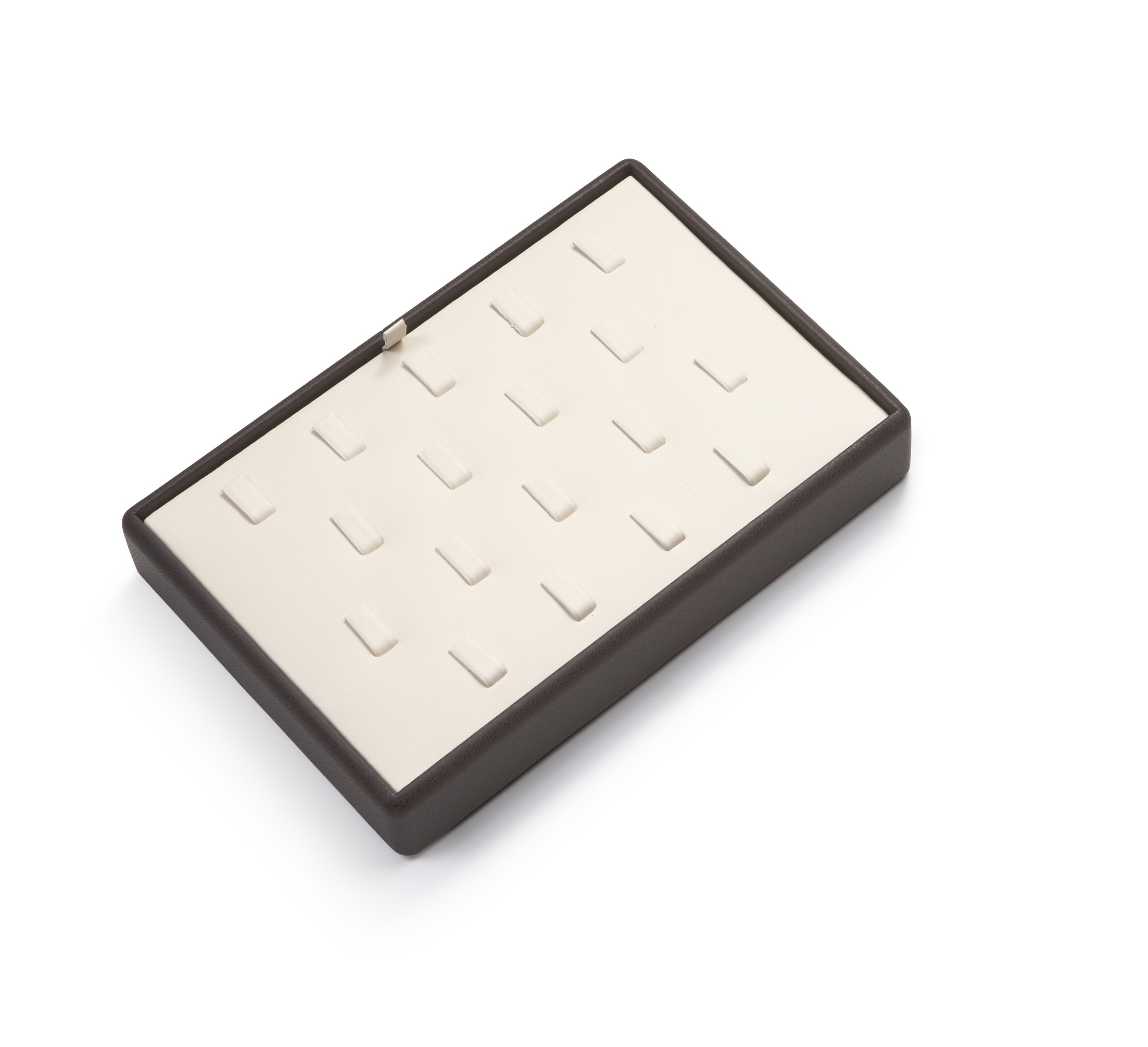 Chocolate/Beige Leatherette 18 Clip Ring Tray
