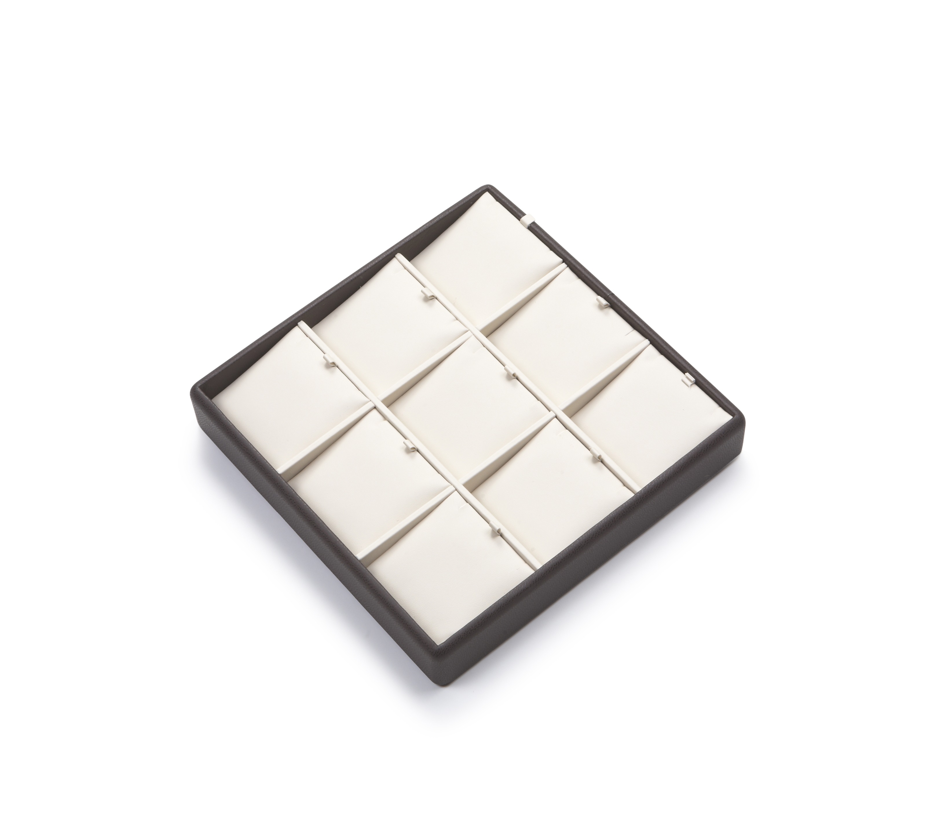 Chocolate/Beige Leatherette 9 Pendant Tray