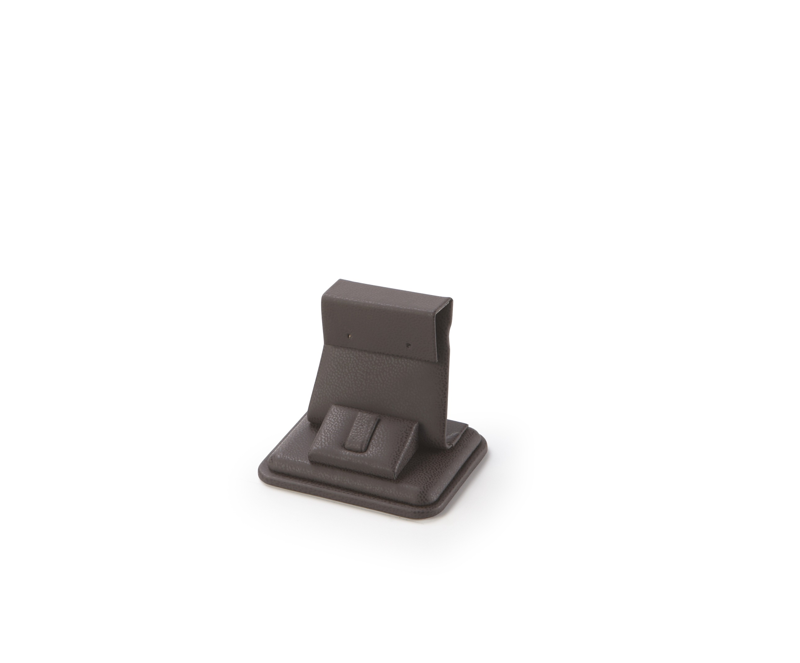 Chocolate Leatherette Short Earring/Ring Stand