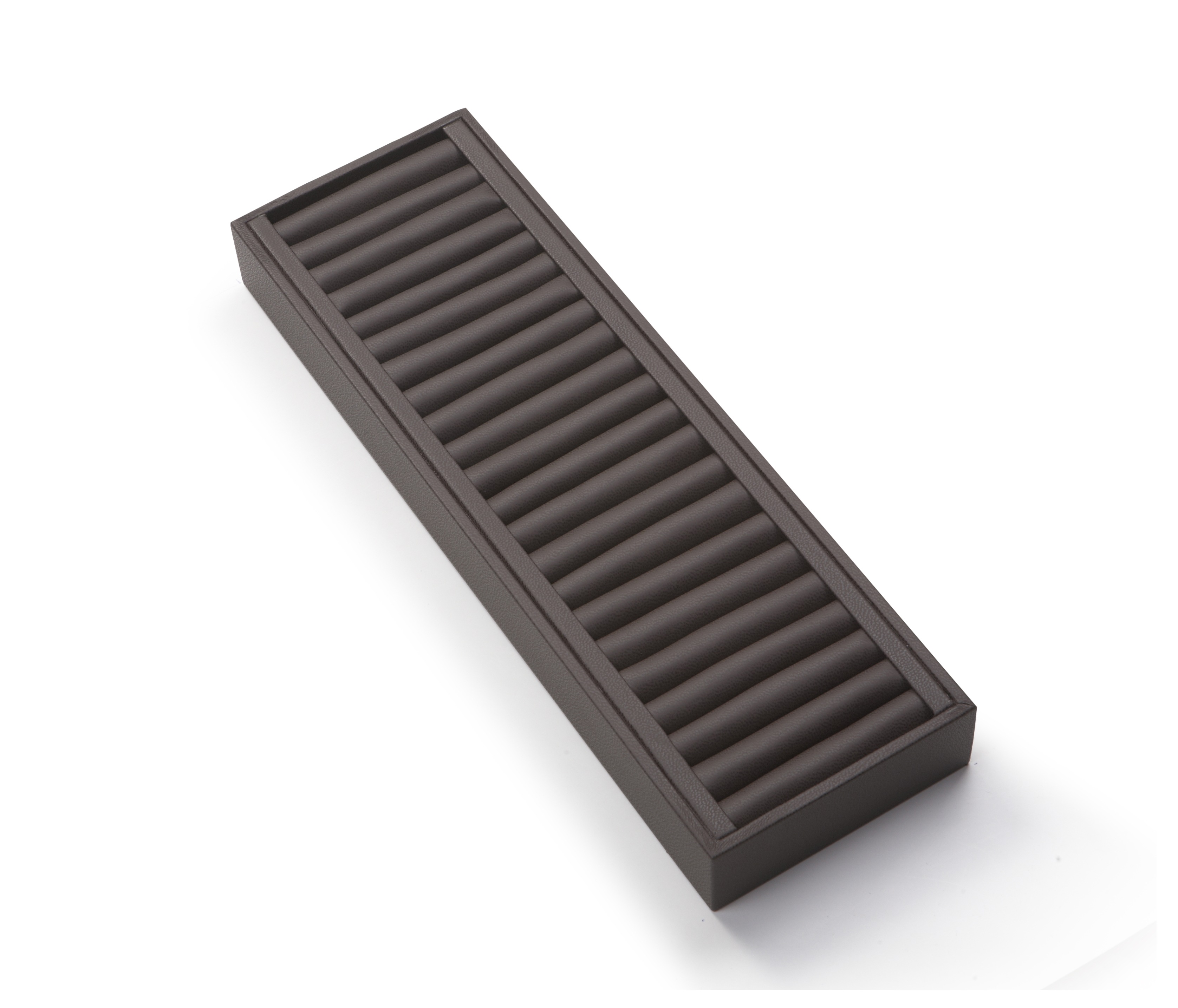 Chocolate Leatherette Long Bangle Holder