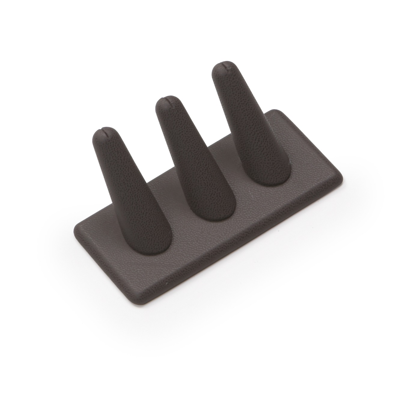 Chocolate Leatherette 3 Ring Finger Stand