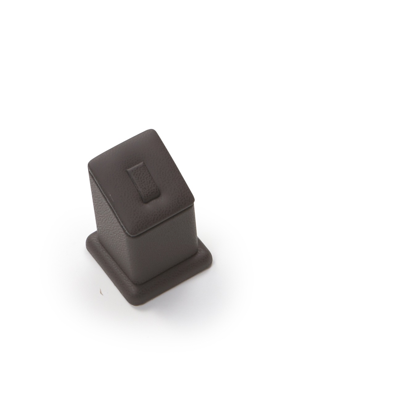 Chocolate Leatherette Medium 1 Clip Ring Stand