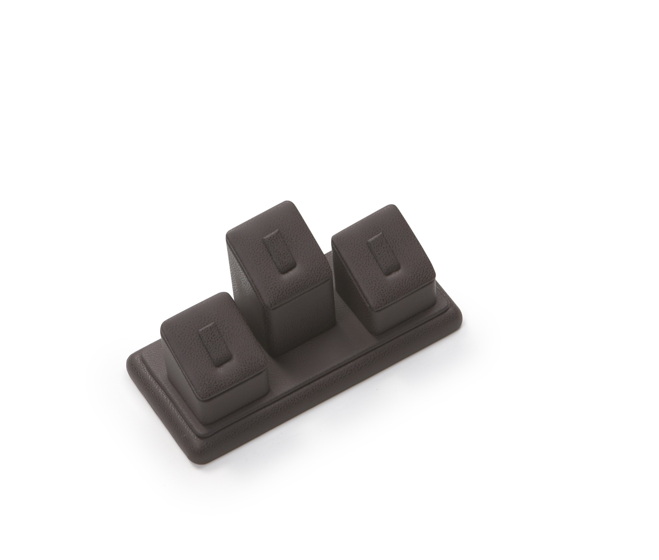 Chocolate Leatherette 3 Clip Ring Stand