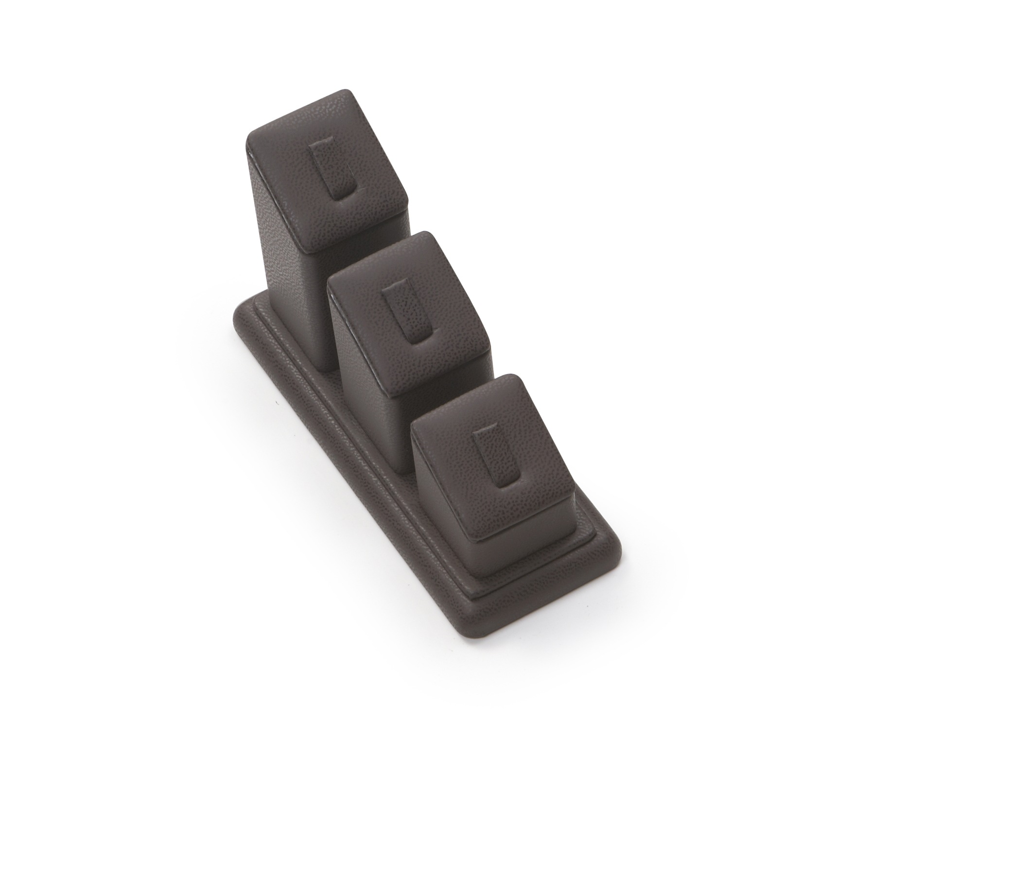 Chocolate Leatherette 3 Clip Ring Stand