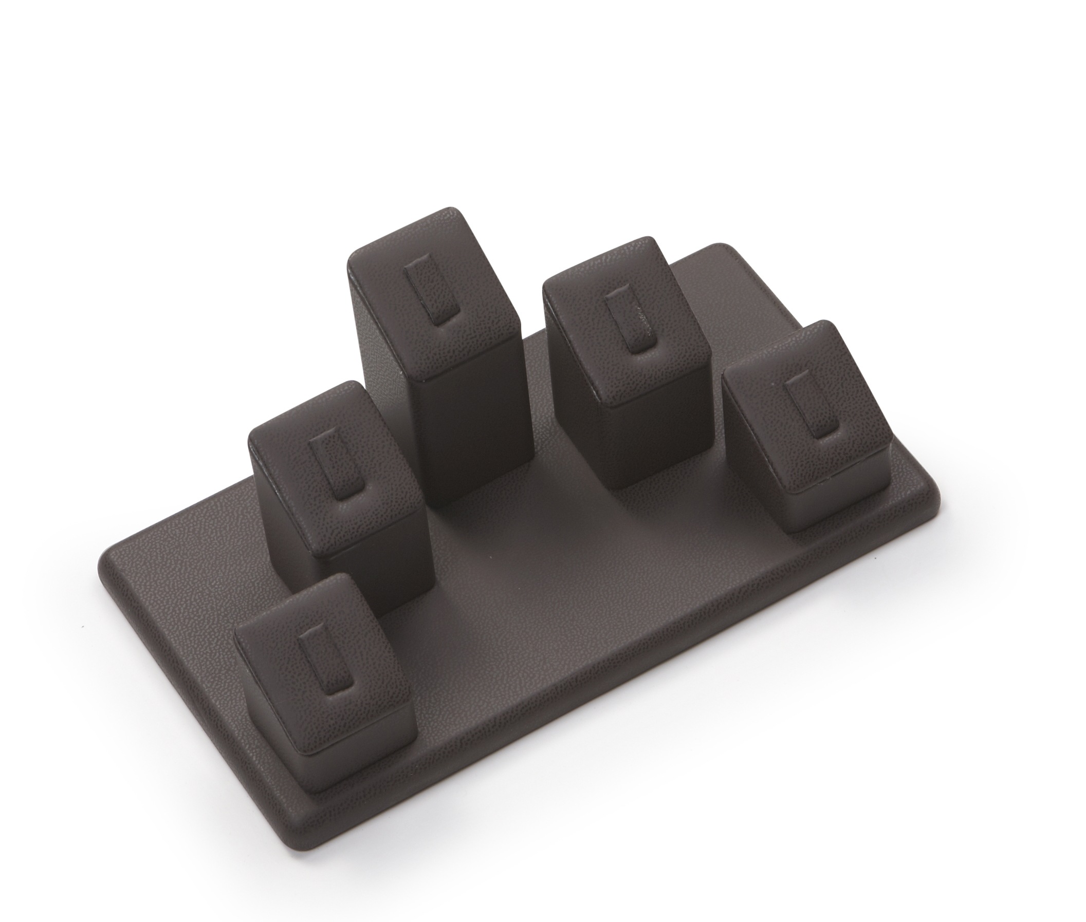 Chocolate Leatherette 5 Clip Ring Tower