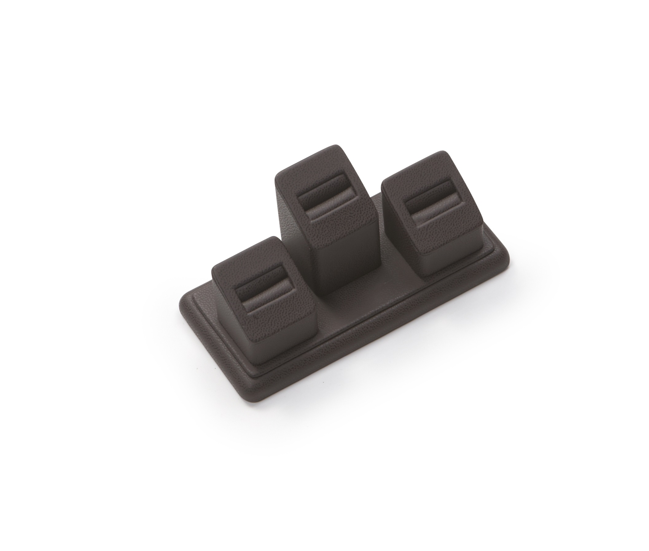 Chocolate Leatherette 3 Ring Slot Stand