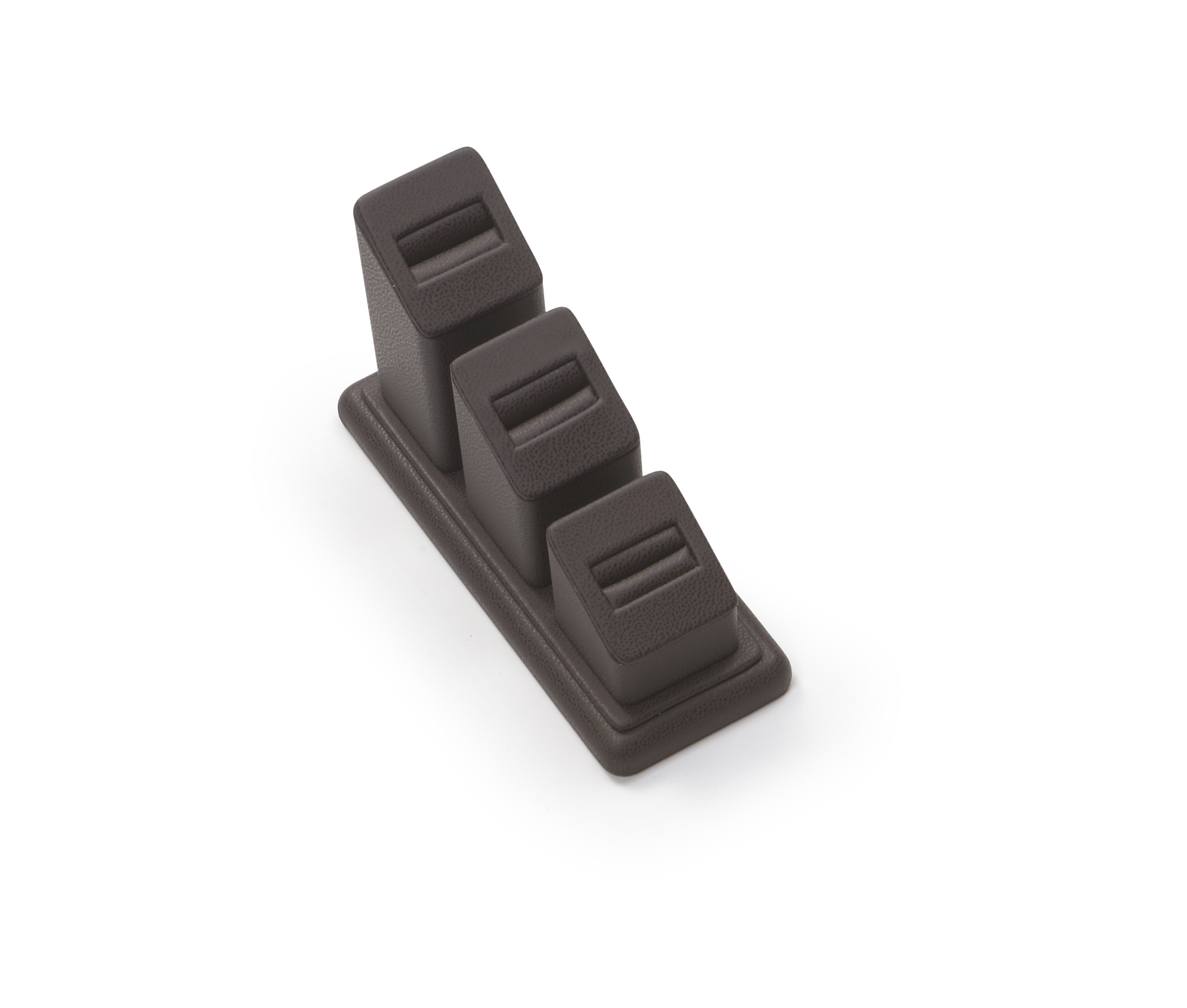 Chocolate Leatherette 3 Ring Slot Stand