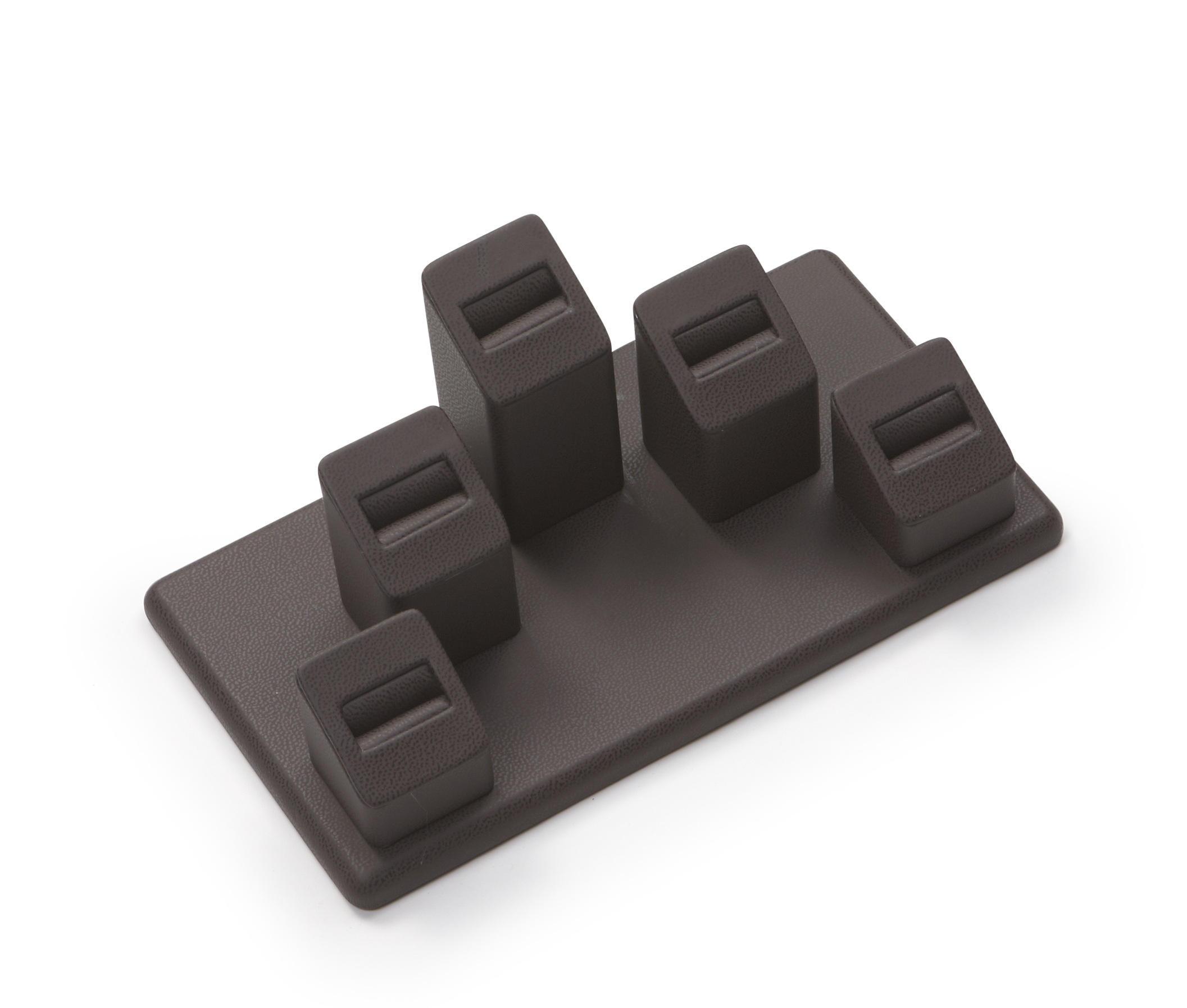 Chocolate Leatherette 5 Ring Slot Stand