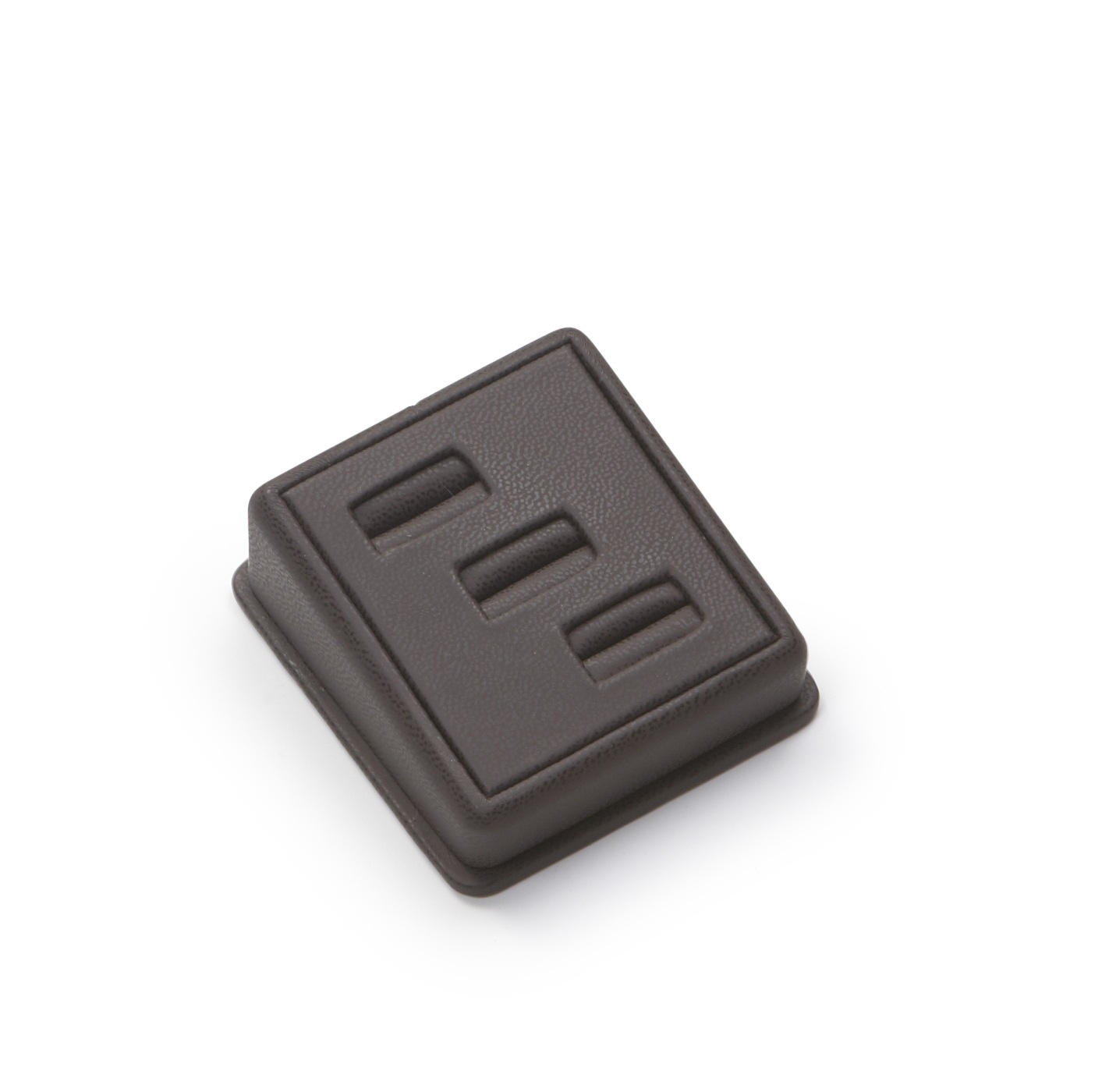 Chocolate Leatherette 3 Ring Slot Stand