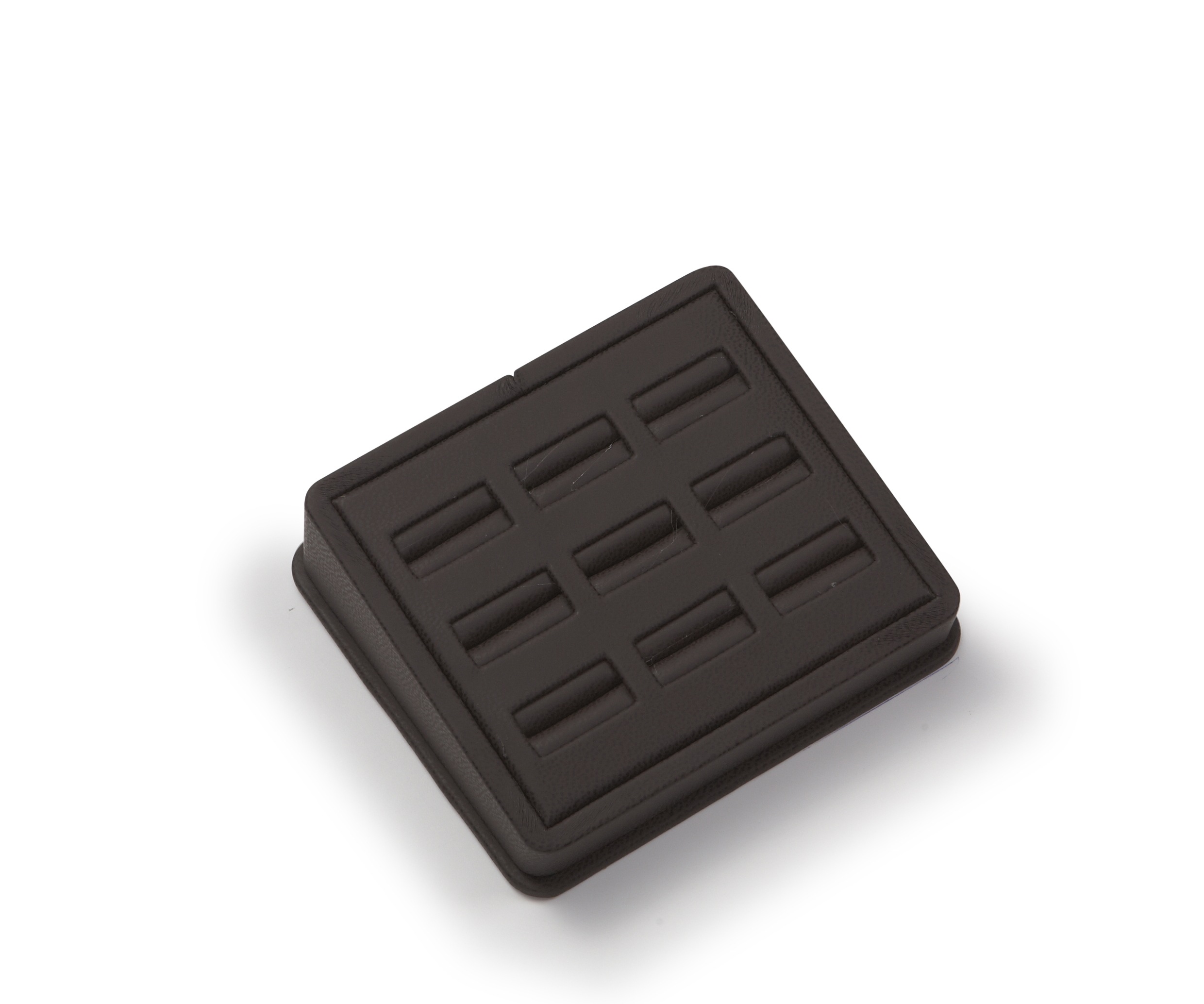 Chocolate Leatherette 9 Ring Slot Stand